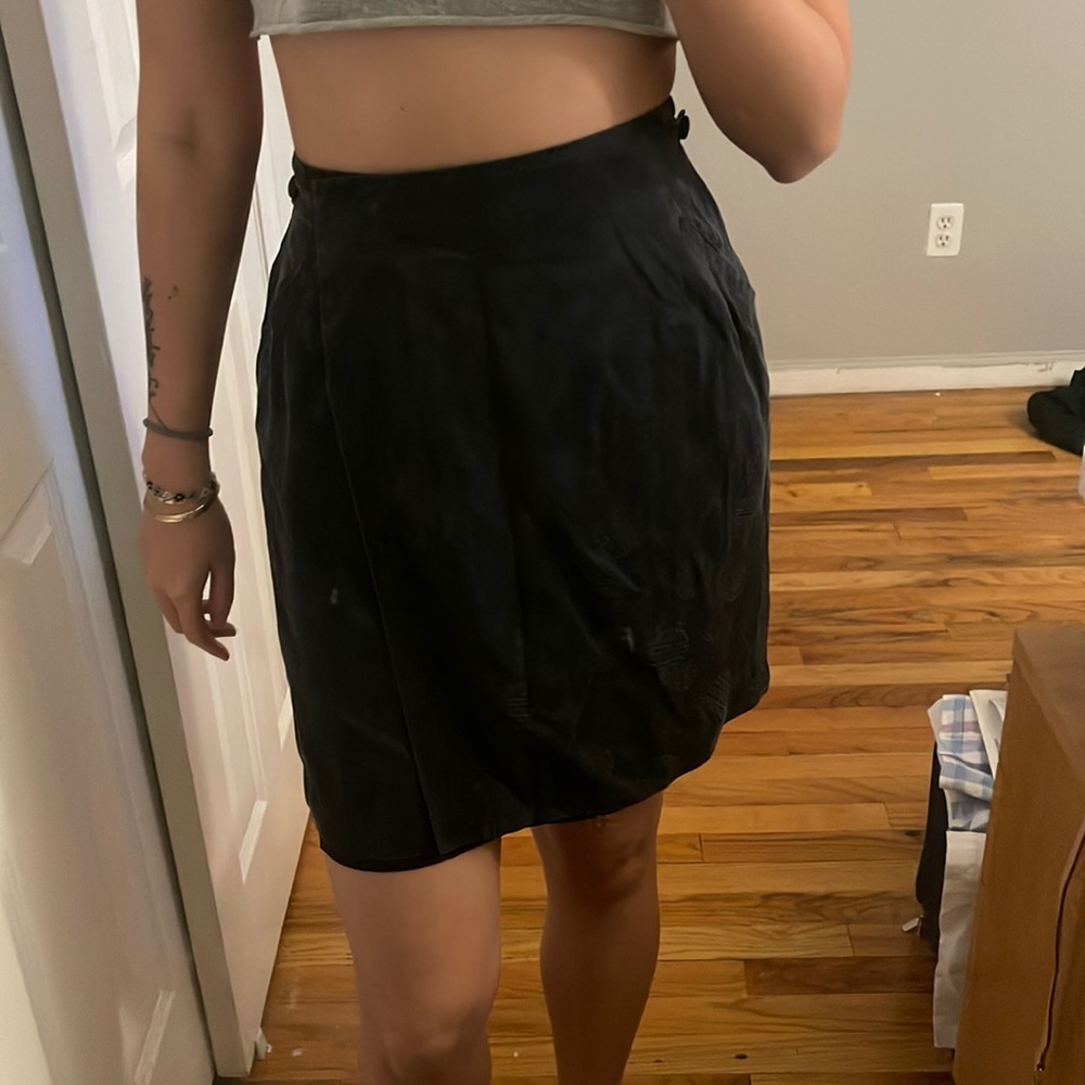 Vintage Wrap Silk Mini Skirt